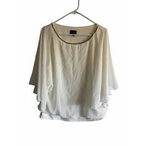 JM Studio by John Meyer XL White Beaded Layered Blouse Top